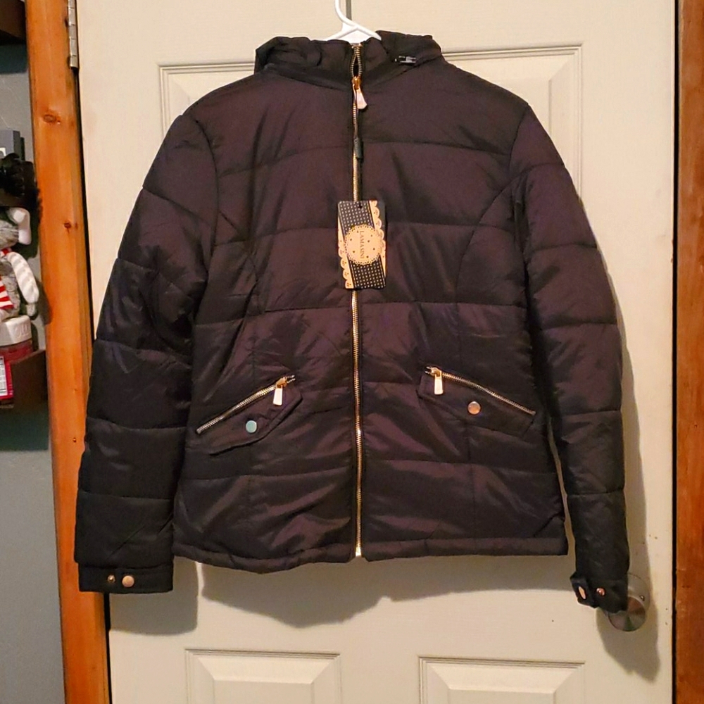 New Black Winter Jacket w/ Hood